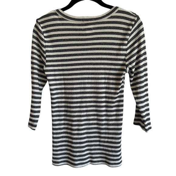 Michael Stars for Anthropologie Shimmery Striped 3/4 Sleeve Shirt, Size XS/S - Picture 5 of 7